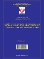 nghiên cứu và xây dựng thư viện phim ảnh, phóng sự về môi trường phục vụ công tác giảng dạy và truyền thông môi trường 