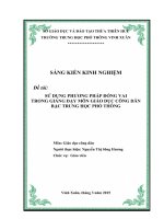 skkn sử DỤNG PHƯƠNG PHÁP ĐÓNG VAI TRONG GIẢNG dạy môn GIÁO dục CÔNG dân bậc TRUNG học PHỔ THÔNG