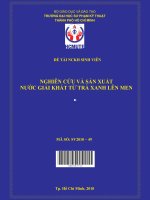nghiên cứu và sản xuất nước giải khát từ trà xanh lên men 