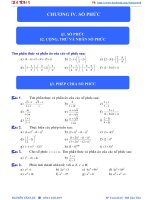 BT GIẢI TÍCH 12   CHƯƠNG IV  số PHỨC 