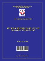 xây dựng hệ nhận dạng vân tay dựa trên mã nguồn mở 