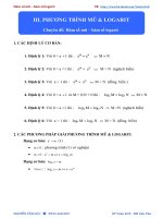 NỘI DUNG 3  PHƯƠNG TRÌNH mũ   LÔGARÍT 