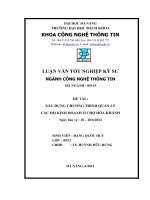 LUẬN VĂN CNTT  XÂY DỰNG CHƯƠNG TRÌNH QUẢN LÝ CÁC HỘ KINH DOANH Ở CHỢ HÒA KHÁNH
