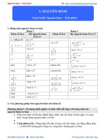 NỘI DUNG 1  NGUYÊN hàm 