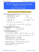 NỘI DUNG ôn   HÌNH học KHÔNG GIAN 