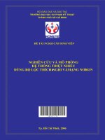 nghiên cứu và mô phỏng hệ thống triệt nhiễu dùng bộ lọc thích nghi vàmạng nơron 
