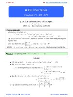 NỘI DUNG 2  PHƯƠNG TRÌNH 