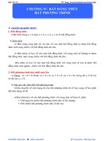 LT đại số 10   CHƯƠNG IV  bđt  BPT 