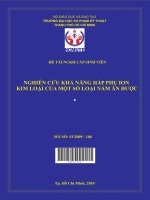 nghiên cứu khả năng hấp phụ ion kim loại của một số loại nấm ăn được 