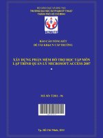 xây dựng phần mềm hỗ trợ học tập môn lập trình quản lý microsoft access 2007 