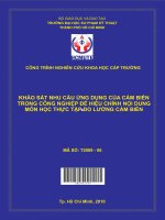 khảo sát nhu cầu ứng dụng của cảm biến trong công nghiệp để hiệu chỉnh nội dung môn học thực tập đo lường cảm biến 