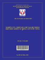 nghiên cứu, thiết kế, chế tạo hệ thống điện điều khiển tự động cấp nước nóng 