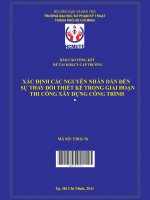 xác định các nguyên nhân dẫn đến sự thay đổi thiết kế trong giai đoạn thi công xây dựng công trình