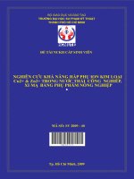 nghiên cứu khả năng hấp phụ ion kim loại cu2+  zn2+ trong nước thải công nghiêp, xi ma ̣ bằng phụ phẩm nông nghiệp 