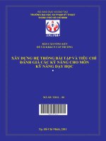 xây dựng hệ thống bài tập và tiêu chí đánh giá các kỹ năng cho môn kỹ năng dạy học 