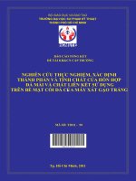 nghiên cứu thực nghiệm, xác định thành phần và tính chất của hỗn hợp đá mài và chất liên kết sử dụng trên bề mặt cối đá của máy xát gạo trắng 