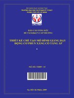 thiết kế chế tạo mô hình giảng dạy động cơ phun xăng có tăng áp 