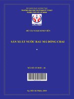 sản xuất nước rau má đóng chai