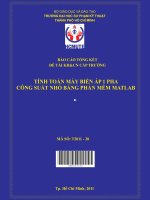 tính toán máy biến áp 1 pha công suất nhỏ bằng phần mềm matlab