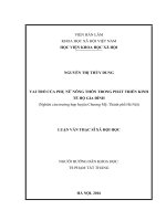 Vai trò của phụ nữ nông thôn trong phát triển kinh tế hộ gia đình