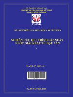 nghiên cứu quy trình sản xuất nước giải khát từ đậu ván 