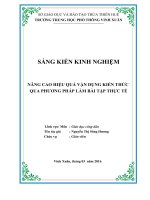 skkn NÂNG CAO HIỆU QUẢ vận DỤNG KIẾN THỨC QUA PHƯƠNG PHÁP làm bài tập THỰC tế 