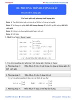 NỘI DUNG 3  PHƯƠNG TRÌNH LƯỢNG GIÁC 