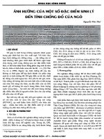 Ảnh hưởng của một số đặc điểm sinh lý đến tính chống đổ của ngô