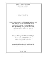 Nghiên cứu hiệu quả giảm nhẹ biến đổi khí hậu khi sử dụng nguồn nhiệt nước ngầm trong trường hợp lắp đặt hệ thống điều hòa không khí tại viện địa chất, phố chùa láng   đống đa   hà nội 
