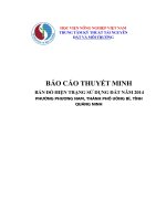 BÁO CÁO THUYẾT MINH BẢN ĐỒ HIỆN TRẠNG SỬ DỤNG ĐẤT NĂM 2014 PHƯỜNG PHƯƠNG NAM, THÀNH PHỐ UÔNG BÍ, TỈNH QUẢNG NINH