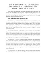 ĐỔI mới CÔNG tác QUY HOẠCH xây DỰNG đô THỊ HƯỚNG tới PHÁT TRIỂN bền VỮNG