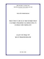 PHÂN TÍCH VÀ ĐỀ XUẤT MỘT SỐ BIỆN PHÁP CẢI THIỆN TÌNH HÌNH TÀI CHÍNH CÔNG TY CỔ PHẦN VIỄN THÔNG FPT