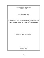 Vai trò của tòa án trong tố tụng trọng tài thương mại quốc tế thực tiễn ở việt nam 