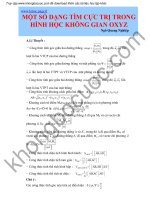 Một số dạng tìm cực trị trong hình học không gian oxyz 