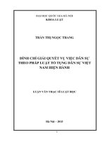 Đình chỉ giải quyết vụ việc dân sự theo pháp luật tố tụng dân sự việt nam hiện hành 