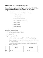 KẾ HOẠCH dạy CHỦ đề NGỮ văn 6