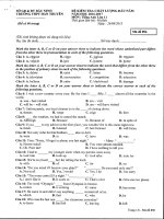 Đề thi khảo sát chất lượng đầu năm môn Tiếng Anh lớp 11 trường THPT Hàn Thuyên, Bắc Ninh năm học 2016 - 2017