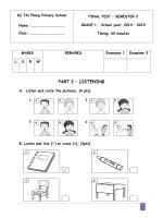 De thi tieng anh lop 1  de an Family and friends