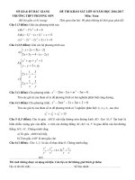 Đề thi khảo sát chất lượng đầu năm môn Toán lớp 10 trường THPT Phương Sơn, Bắc Giang năm học 2016 - 2017
