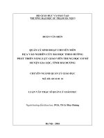 Quản lý sinh hoạt chuyên môn dựa vào nghiên cứu bài học theo hướng phát triển năng lực giáo viên trung học cơ sở huyện gia lộc, tỉnh hải dương