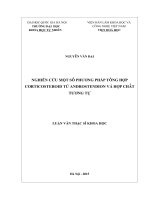 Nghiên cứu một số phương pháp tổng hợp corticosteroid từ androstendion và hợp chất tương tự 