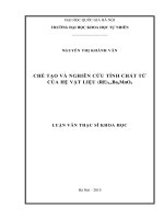 Chế tạo và nghiên cứu tính chất từ của hệ vật liệu (RE)1 xbaxmn 