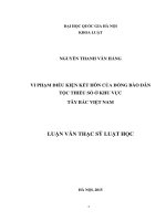 Vi phạm điều kiện kết hôn của đồng bào dân tộc thiểu số ở khu vực tây bắc việt nam 