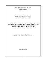 Thủ tục giám đốc thẩm vụ án dân sự theo pháp luật hiện hành 
