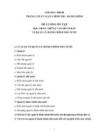 ĐỀ CƯƠNG môn QUẢN lý HÀNH CHÍNH