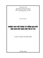 Những thay đổi trong tư tưởng đạo đức Nho giáo Việt Nam cuối thế kỷ XIX