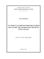 Xác định tỷ lệ nhiễm enterovirus ở bệnh nhi vào điều trị tại bệnh viện nhi trung ương năm 2011 