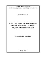 Khai thác nghệ thuật cải lương ở đồng bằng sông cửu long phục vụ phát triển du lịch 