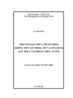 Một số giao thức chứng minh không tiết lộ thông tin và ứng dụng xác thực tài khoản trực tuyến 