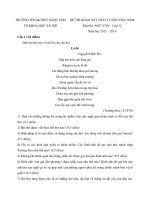 Đề thi khảo sát chất lượng đầu năm môn Ngữ Văn lớp 12 trường THPT Ngọc Lâm năm học 2015 - 2016